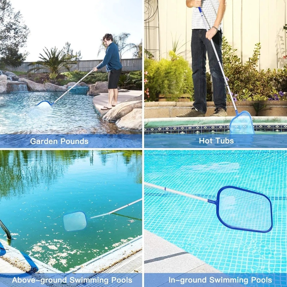 Pool Skimmer 5 Aluminum Pole Sections 64 » Fine Mesh Net Cleaning Swimming Pools
