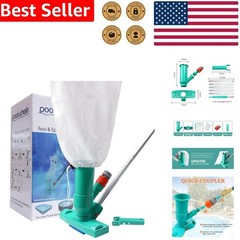 Pool Spa Pond Mini Jet Vacuum Cleaner w/ Telescopic Pole, Brush, Bag