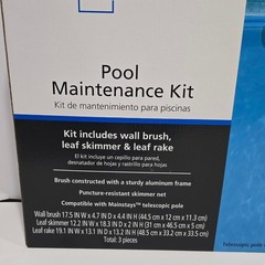 Mainstays Pool Maintenance Kit 3 Piece Wall Brush Leaf Skimmer Rake