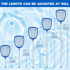 Pool Net – Pool Skimmer Net with 5 Section Adjustable Telescopic Aluminum Pole，2