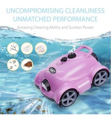 Cordless Robotic Pool Cleaner,Automatic Pool Vacuum Robot up to 2153 sq ft Pink