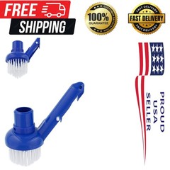 Professional Pool Corner Brush with Adjustable Vac Ring – Cleans Steps & Jets
