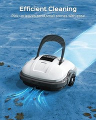 WYBOT Cordless Pool Vacuum with Updated Battery Up to 100Mins Runtime – WHITE