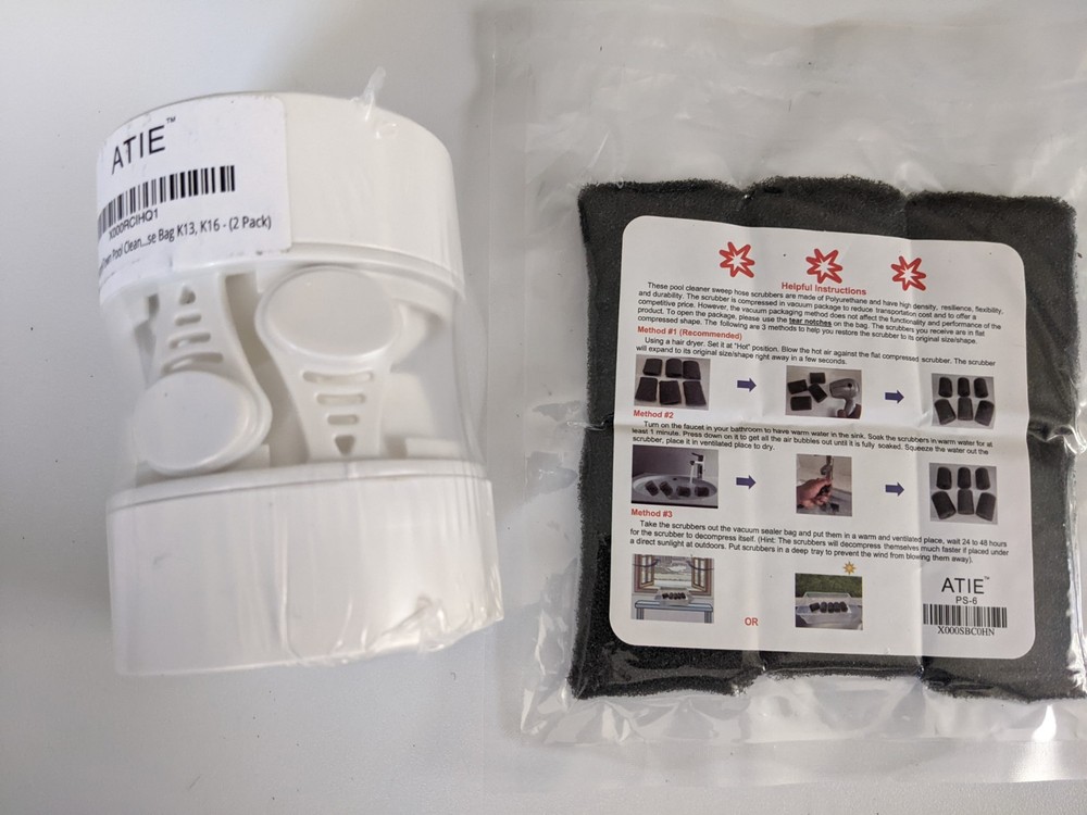 Pool Cleaning Supplies – 2 Cleansing Bags And 6 Sweep Hose Scrabbers