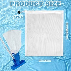 High-Quality Mesh Vacuum Filter Bags for Pools – 4 Pack with Locking Cord
