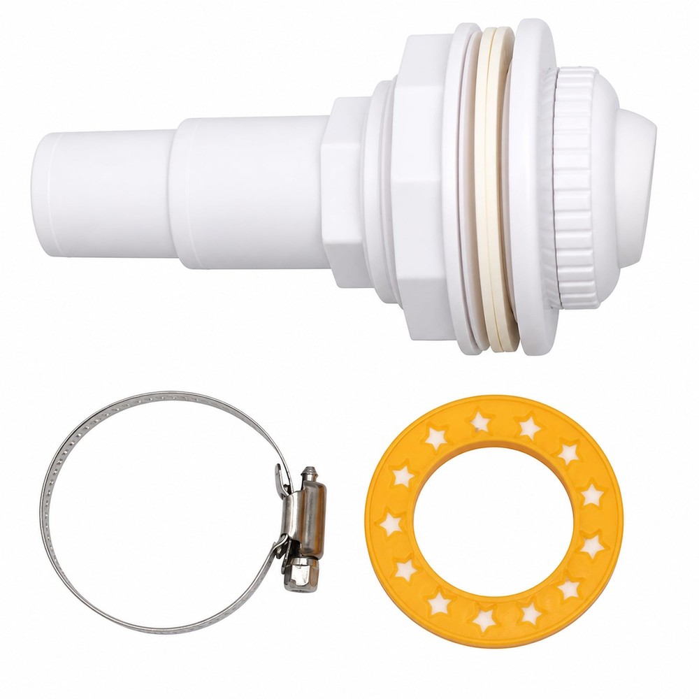FibroPool Pool Return Jet Kit – Adjustable Eyeball Fitting, Stainless White