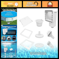 Above Ground Pool Skimmer – Thru-Wall Design, 6&Prime; Opening, Accessory Kit Included