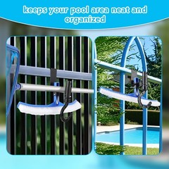 Pool Fence Hooks 2 Pcs Organizer for Cleaning Tools, Poles, Skimmers, Vacuum