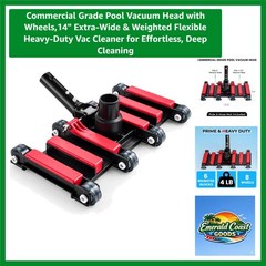 14-Inch Commercial Pool Vacuum Head with Wheels – Heavy-Duty Cleaning Power
