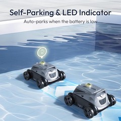 Bubot 500P Cordless Robotic Pool Cleaner, 4h Runtime, Auto-Park, 1,076 Sq.ft.
