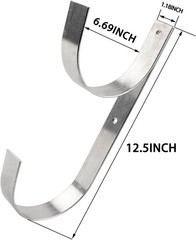 2 Pcs Set Wide Pool Pole Hangers Heavy Duty Silver Aluminium Holder W/ Screws