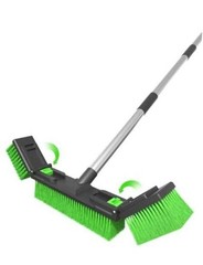 18”/45cm Large Wide Adjustable Heavy Duty Outdoor Push Broom Stiff Brush Head