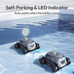 BUBLUE B10P Cordless Pool Vacuum for Above Ground Pool, 140-Min Runtime, #R034