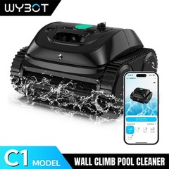 WYBOT C1 Wall Climbing Pool Vacuum Robot Cordless Robotic Pool Cleaners Inground