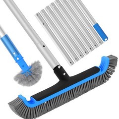 2 In 1 Multifunctional Pool Brush With 10 Ft Poles 17.5 » Heavy Duty Swimming Po