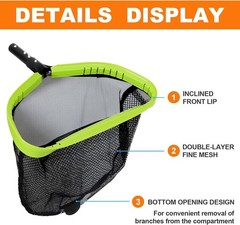Effortless Pool Cleaning with Aluminum Leaf Skimmer – 17.5 in Double-Layer