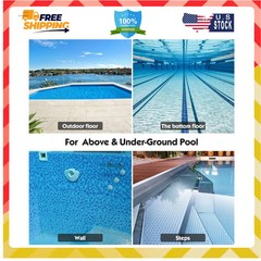 18 Inch Pool Brush with 8FT Adjustable Aluminum Pole for Swimming Pool Cleaning