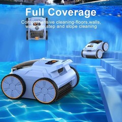 ZYERCH 2025 Upgrade Pool Vacuum Robotic Cleaner Wall Climbing Pool – Dark Blue