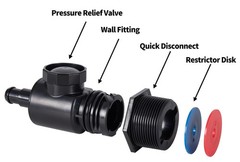 ATIE Pool Cleaner Black Universal Wall Fitting UWF Connector Assembly