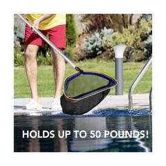 Poolvio Pool Deep Skimmer Net with 3ft – 10ft 1.0mm Thick Adjustable Telescop…