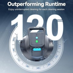 Sleek X1 Robotic Pool Vacuum: 2.5h Recharge & Versatile for Any Pool Surface