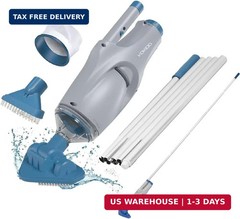 KOKIDO Cordless Handheld Pool Vacuum for Above Ground Pool, with 6ft Pole and 2