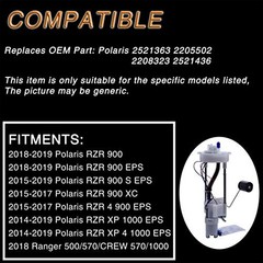 Electric Fuel Pump Assembly with Tank Seal Replacement for Polaris RZR 2205502