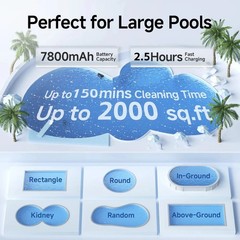 Seauto Robotic Pool Cleaner for Inground Pools Powerful Suction, Wall-Climbing