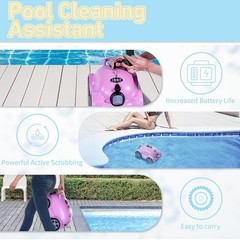 Hinice Cordless Robotic Pool Cleaner,Automatic Pool Vacuum Robot up to 2153 Sq F