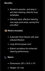 Aqua Select Stinger Above-Ground Robotic Swimming Pool Cleaner w/ Power used