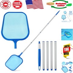 Pool Skimmer Net with 5-Section Adjustable Pole for Effortless Cleaning