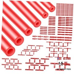Shineyoo Red Vacuum Hose Kit 6PCS 1/8&Prime; 5/32&Prime; 3/16&Prime; 1/4&Prime; 5/16&Prime; 3/8&Prime; Tubings 5FT