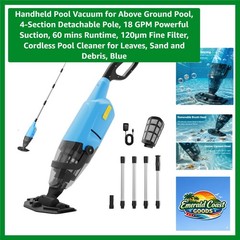 Effortless Above Ground Pool Cleaning: 18 GPM Suction & 4-Section Pole Design