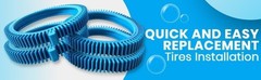 Front Rear Tires for Pool Cleaner Poolvergnuegen Repl# 896584000143 896584000082