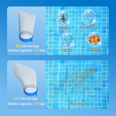 83GPM Big Rechargeable Pool Leaf Vacuum with 5-Section Pole, Cordless Pool Skimm