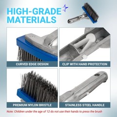 BlueStars Heavy Duty 5in Swimming Pool Brush with Stainless Steel Bristle Wir…
