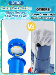 Complete 3-in-1 Pool Cleaning Solution for Above Ground Pools with 6.2ft Pole