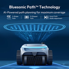 BuHybrid L6 Robotic Pool Cleaner Corded & Cordless Floor/Wall/Waterline 1615 SF