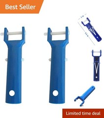 Efficient Pool Vacuum Handle Replacement with V-Clip & Pin – Sturdy Blue Design