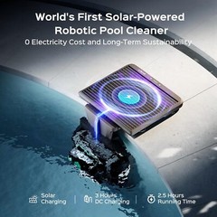 WYBOT S2 Solar Powered Wall Climb Robotic Pool Vacuum Cleaner Robot + Free Robot