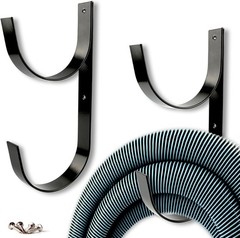 2 Pcs Set Wide Pool Pole Hangers Heavy Duty Silver Aluminium Holder W/ Screws