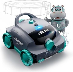 Cordless Robotic Pool Vacuum UBoter E10, Dual-Layer Filtration, Powerful Edge Co