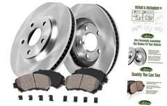 Rear Replacement Brake Disc Rotors and Ceramic Brake Pads + Hardware Brake