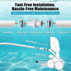 3 Pack 9-100-3102 Replacement Pool Hose Compatible with Polaris 360, 6-Ft Cuffle