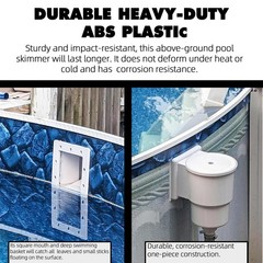 Universal Fit Above Ground Pool Skimmer Kit – Thru-Wall Accessory, 6&Prime; Opening