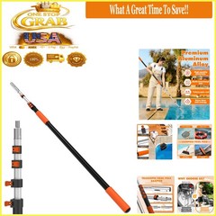 16ft Heavy Duty Telescopic Pool Pole Adjustable Aluminum Pool Cleaning Pole