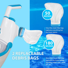 Cordless Handheld Pool Vacuum, 89&Prime; Reach, 18.5 GPM Suction, 60 Min Runtime