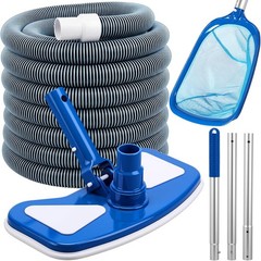 4 Pcs Swimming Pool Vacuum Kits 11.8&Prime; Vacuum Head with 1-1/2&Prime; X 29.5 Ft Hoses, 1