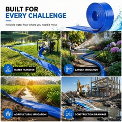 POOLTALE 2.0&Prime; x 100 FT Pool Backwash Hose, Heavy Duty 2IN x 100FT, Blue