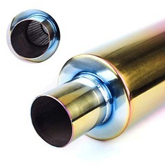 Exhaust Muffler,Universal Stainless Steel Exhaust Burnt Tip,14.8 Neo Chrome